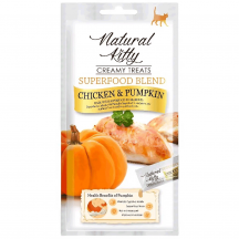 Natural Kitty Creamy treats Крем-снеки для котів, з куркою та гарбузом, 4х12 г