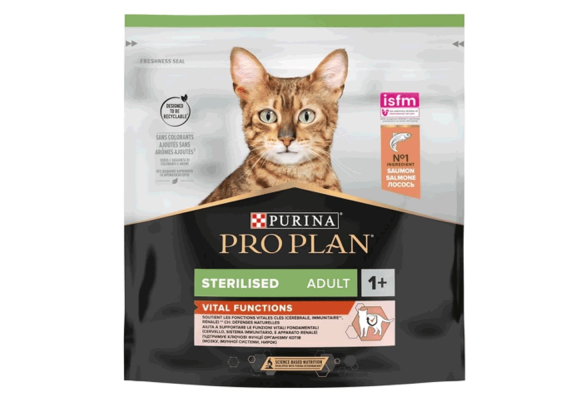 Pro Plan Sterilised Vital Сухий корм для дорослих стерилізованих котів, з лососем, 400 г, в наявності 1 шт. Термін придатності 03.2026 р.