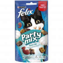 Felix Party Океанічний мікс Ласощі зі смаком лосося та форелі для котів, 60 г