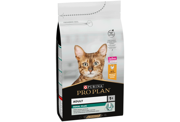 В наявності 3 шт. Pro Plan Adult 1+ Renal Plus Сухий корм для дорослих котів, з куркою, 1,5 кг Термін придатності 03.2026 р.