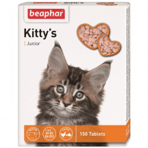 Beaphar Kitty's Junior вітамінізовані ласощі з біотином для здорового розвитку кошенят 150 таб