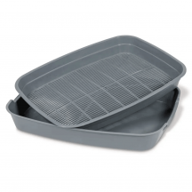 Природа Туалет з сіткою для котів, 27,5 x 36,5 x 5 см, пластик, сірий