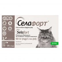 KRKA Селафорт Краплі спот-он для котів вагою від 7,6 до 10 кг, 1 піпетка*1 мл