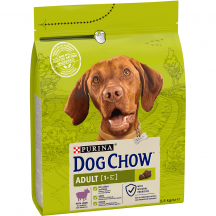 В наявності 1 шт. Dog Chow Adult 1+ Сухий корм для дорослих собак з ягням, 2,5 кг Термін придатності 05.2026 р.