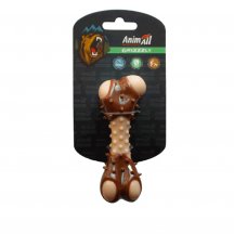 AnimAll GrizZzly Іграшка кісточка з ароматом м'яса, 11,7х4,7х4 см, бежевий/коричневий