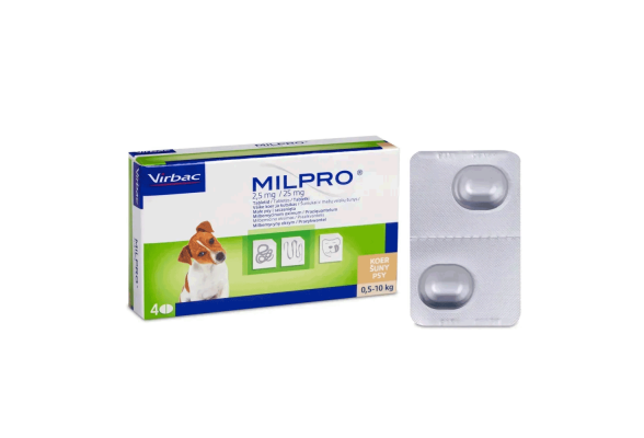 Virbac Milpro Таблетки для цуценят та собак вагою вагою від 0,5 до 10 кг, для лікування та профілактики гельмінтозів, 1 таб