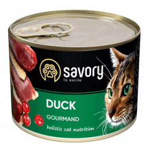 Savory Вологий корм для вибагливих котів, з качкою, 200 г