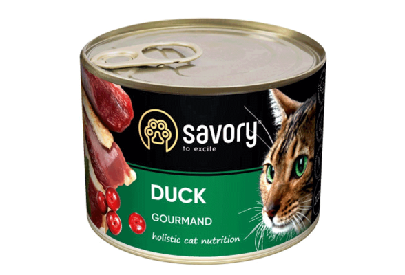 Savory Вологий корм для вибагливих котів, з качкою, 200 г