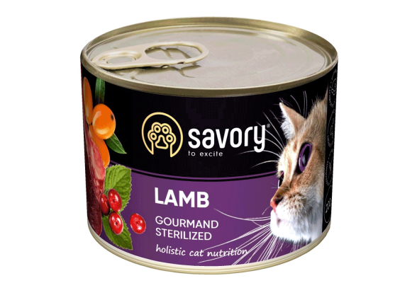 Savory Вологий корм для стерилізованих котів, з ягням, 200 г