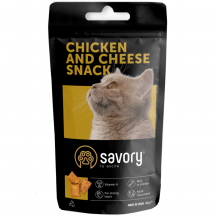 Savory Snacks Pillows Gourmand Хрумкі подушечки для котів, курка та сир, 60 г