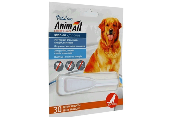 AnimAll VetLine Краплі Спот-он проти бліх та кліщів для собак від 20 до 30 кг, 6 мл