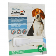 AnimAll VetLine Краплі Спот-он проти бліх та кліщів для собак від 10 до 20 кг, 4 мл