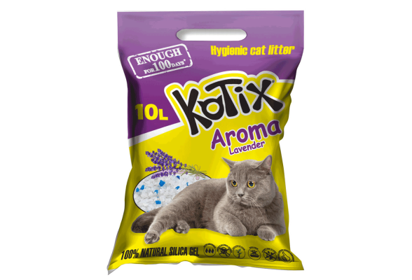 Kotix Lavender Силікагелевий наповнювач для котячого туалету, з ароматом лаванди, 10 л