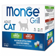 Monge Grill Mix Sterilised Вологий корм для стерилізованих котів, кролик та ягня,12 х 85 г