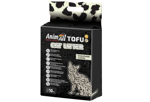 AnimAll Tofu Cоєвий Наповнювач для котячого туалету, без аромату, 4,6 кг (10 л)