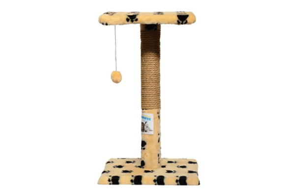 Пухнастики Дряпка з полицею, бежева з лапками 30х30х50 см