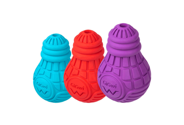 GiGwi Лампочка Іграшка для собак, гума, блакитний, 9 см