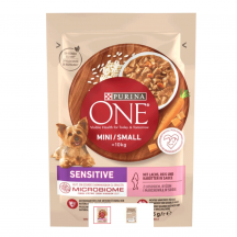 Purina One Mini Sensetive Вологий корм для дорослих собак, з лососем 85 г