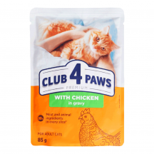 Вологий корм для котів Club 4 Paws Premium pouch 85 г (курка в соусі)