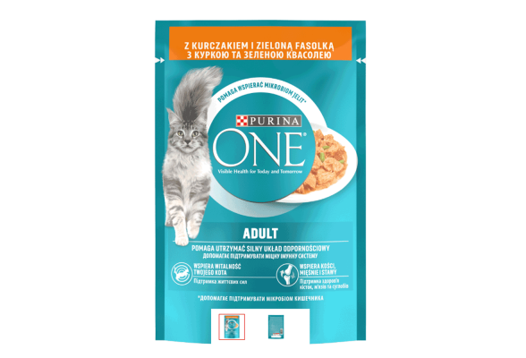 Вологий корм для котів Purina One Adult  85 г (курка та зелена квасоля)