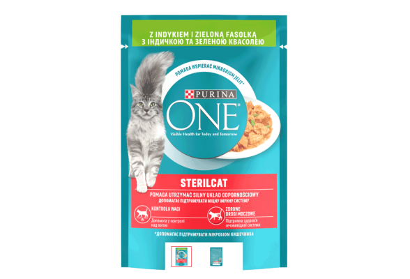 Вологий корм для котів Purina One Sterilcat  85 г (індичка та зелена квасоля)