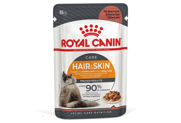 Royal Canin Hair&Skin Care in Gravy Вологий корм для котів для підтримки здоров’я шкіри та блиску шерсті, 85 г