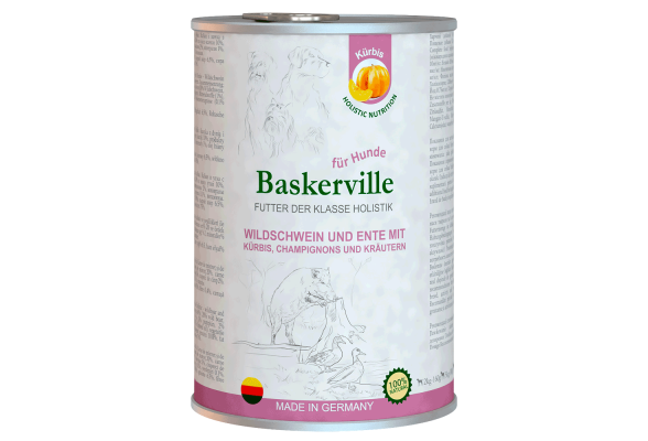 Baskerville Holistic Влажный корм для собак, кабан и утка с тыквой, 400 г