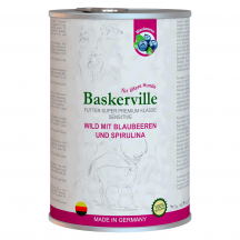 Baskerville Sensitive Wild Mit Blaubeeren und Spirulina Вологий корм для собак, оленина з чорницею та спіруліною, 400 г