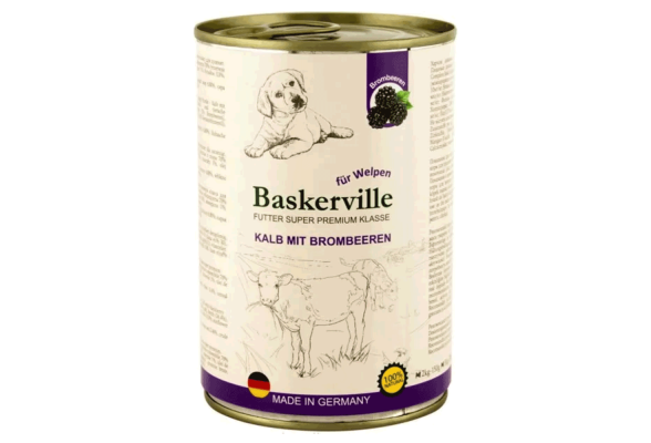 Baskerville Super Premium Kalb Mit Brombeeren Вологий корм для цуценят, телятина та ожина, 400 г