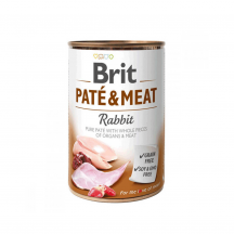 Вологий корм для собак Brit Pate & Meat Rabbit 400 г (курка та кролик)