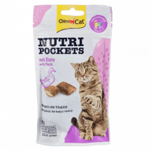 GimCat Nutri Pockets Вітамінні ласощі для котів, качка + мультивітамін, 60 г