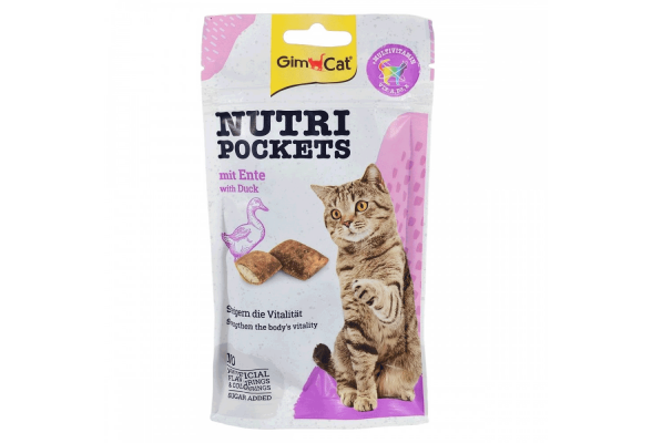 Вітамінні ласощі для котів GimCat Nutri Pockets Качка + Мультивітамін 60 г