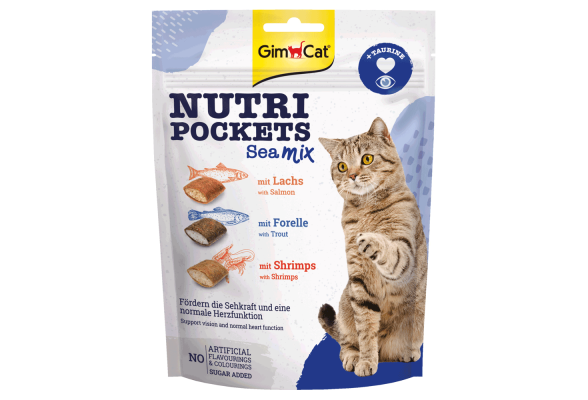 Вітамінні ласощі для котів GimCat Nutri Pockets Морський мікс 150 г (повсякденний)