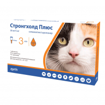 Краплі на холку для котів Стронгхолд Плюс 30 мг/5 мг, від 2,5 до 5 кг, 1 піпетка