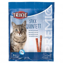 Ласощі для котів Trixie PREMIO Quadro-Sticks 5 шт. (лосось та форель)