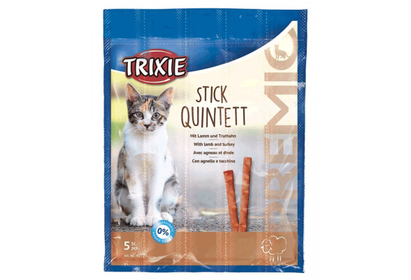 Ласощі для котів Trixie PREMIO Quadro-Sticks 5 шт. (ягня та індичка)