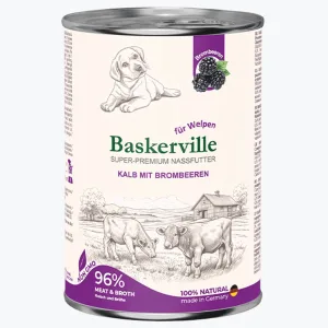 Baskerville Super Premium Влажный корм для щенков, телятина и ежевика, 400 г