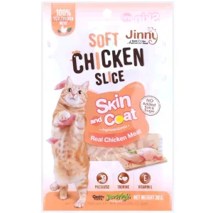 Jinny Ласощі для котів, м'які курячі слайси, 30 г