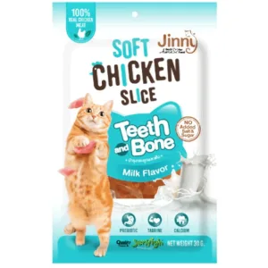 Jinny Ласощі для котів, м'які курячі слайси, зі смаком молока, 30 г