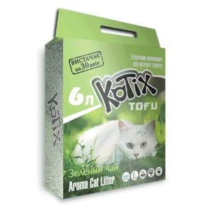 Kotix Tofu Green tea Соєвий Наповнювач для котячого туалету, 2,55 кг (6 л)