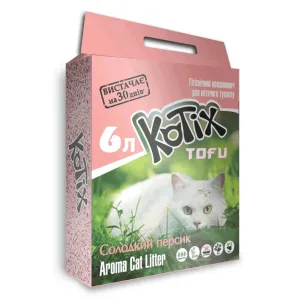 Kotix Tofu Honey Peach Соєвий Наповнювач для котячого туалету, 2,55 кг (6 л)