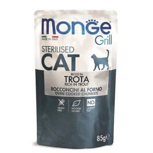 Monge Sterilised Вологий корм для стерилізованих котів, форель в желе, 85 г
