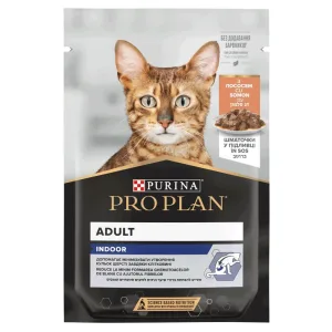 Pro Plan Indoor Вологий корм для котів, лосось, 85 г
