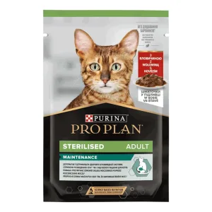 Purina Pro Plan Sterilised Вологий корм для стерилізованих котів, яловичина, 85 г