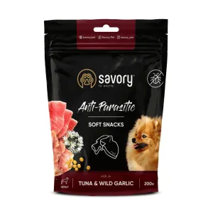 Savory М'які ласощі для собак з антипаразитарним ефектом, тунець та дикий часник, 200 г