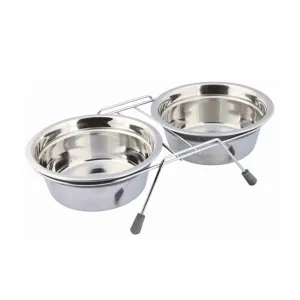 Trixie Eat on Feet Миски металеві на підставці, з шумовими заглушками, 2 x 900 мл/16 см
