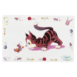 Trixie «Comic Cat»  Килимок під миску, 44/28 см, сірий