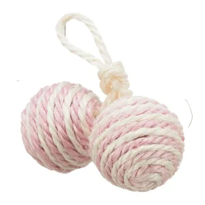 Trixie М'ячі з брязкальцем на мотузці для котів, сизаль, 4,5 см