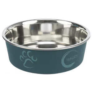 Trixie Миска металева на гумовій основі, 450 мл / 14 см, бордова, сіра, коричнева