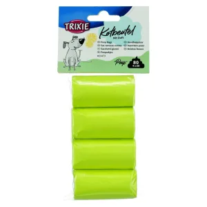 Trixie Пакети для прибирання за собаками, 4 рулона/20 пакетів, поліетилен, лимонний